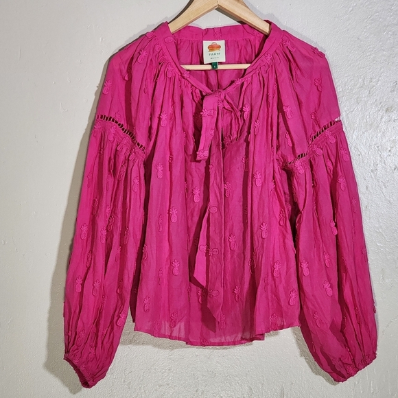 FARM Rio Tops - Farm Rio Pink Embroidered Women's Top